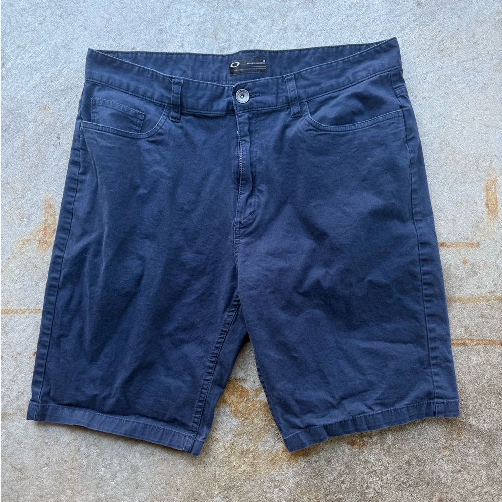 Y2K Oakley Logo Shorts Navy Blue Mens 36